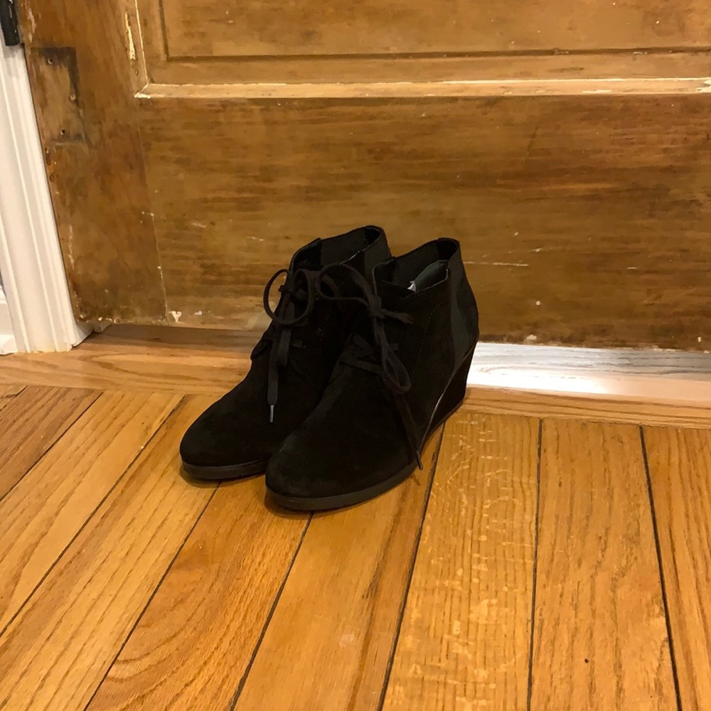 Women’s suede lace up booties